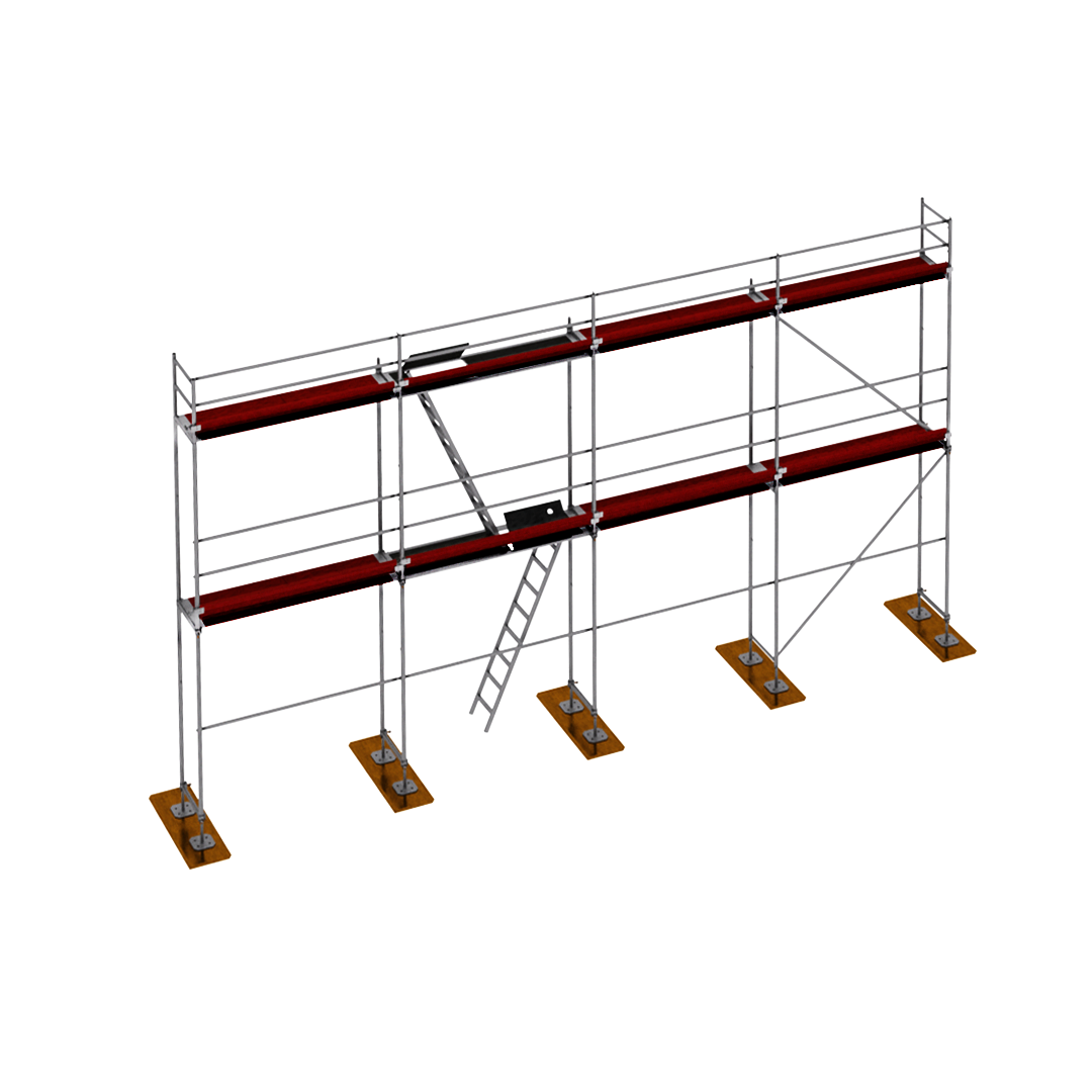Rusztowanie drewno + RUX R65 80m2