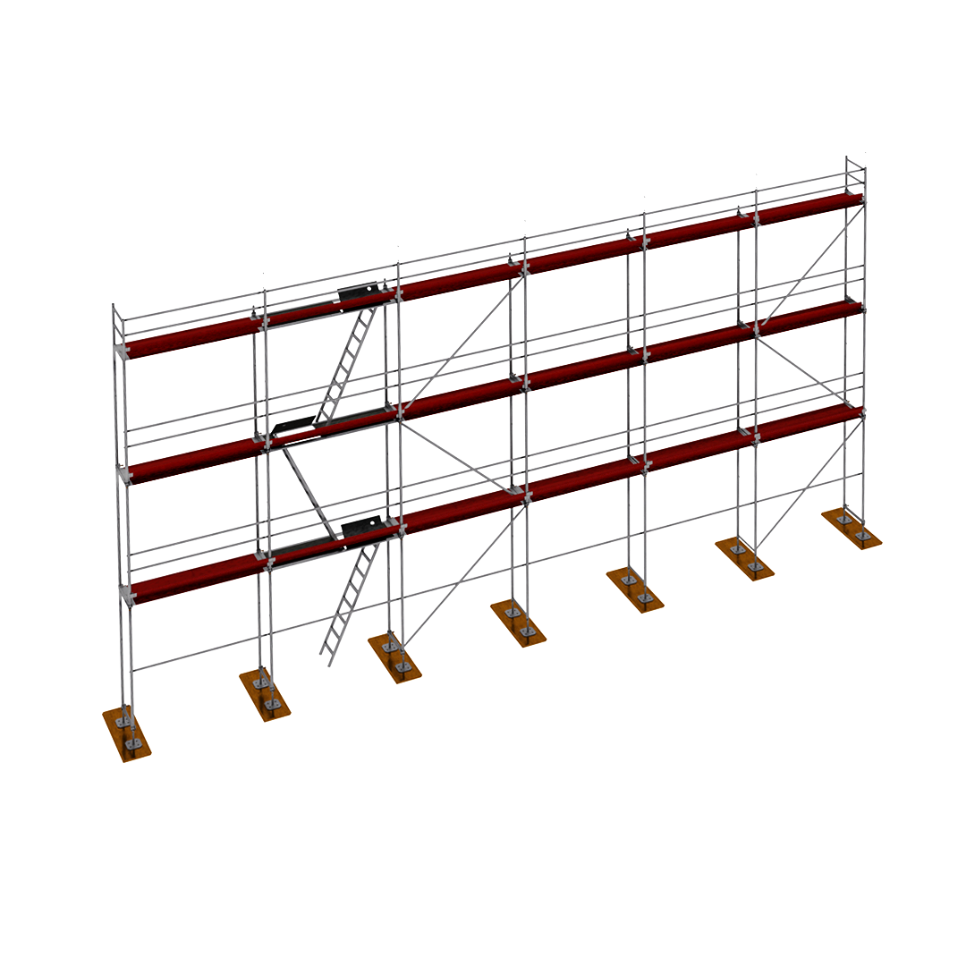 Rusztowanie drewno + RUX R65 150m2